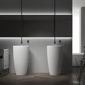 Postumenty i półpostumenty do umywalek - Bernstein Umywalka wolnostojąca TWZ316 odlew mineralny - 50 x 50 x 90 cm - biały mat - miniaturka - grafika 1