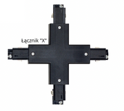 Akcesoria do oświetlenia - Łącznik X do szyn T-RACK 8041 - Argon - miniaturka - grafika 1
