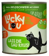 Mokra karma dla kotów - Lucky Lou Lifestage Adult Wołowina i dzik puszka 800g - miniaturka - grafika 1