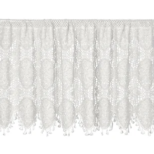 Zazdrostka 60x150 Moly biała z ażurowym kwiatowym wzorem gotowa na tunelu - Firany - miniaturka - grafika 1