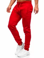 Spodnie sportowe męskie - Spodnie męskie joggery dresowe czerwone Denley XW01-A - miniaturka - grafika 1
