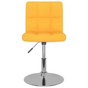 Krzesła - shumee Obrotowe krzesło stołowe żółte tapicerowane tkaniną - miniaturka - grafika 1
