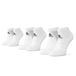 Skarpetki damskie - Adidas Zestaw 3 par niskich skarpet unisex Cush Low 3Pp DZ9384 White/White/White - grafika 1
