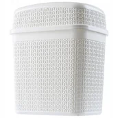 Kosze na śmieci - Kosz na śmieci Tonni z uchylną pokrywą 5L, biały - miniaturka - grafika 1