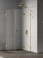 Kabiny prysznicowe - New Trendy Złota kabina prysznicowa 100x90 prawa EXK-4733 Eventa Gold Shine - miniaturka - grafika 1