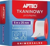 Apteczki i materiały opatrunkowe - Przylepiec Apteo, tkaninowy, biały, 5m x 2,5cm, 1 sztuka - miniaturka - grafika 1
