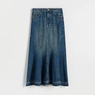 Spódnice - Reserved - Jeansowa spódnica z przeszyciami - indigo jeans - miniaturka - grafika 1