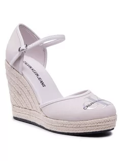 Espadryle damskie - Calvin Klein Jeans Espadryle Wedge Sandal Close Toe Co YW0YW00150 Beżowy - grafika 1