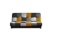 Sofy i kanapy - Sofa rozkładana z funkcją spania CAYO VELVET czarna/szara/żółta - miniaturka - grafika 1