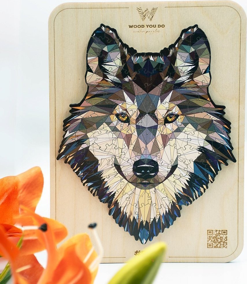 WOOD YOU DO PUZZLE DREWNIANE WILK z ramką / 100 puzzli
