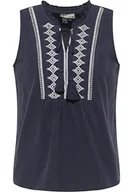 Koszulki i topy damskie - DreiMaster Vintage Damski 37323927 haftowany top, granatowy, S - miniaturka - grafika 1