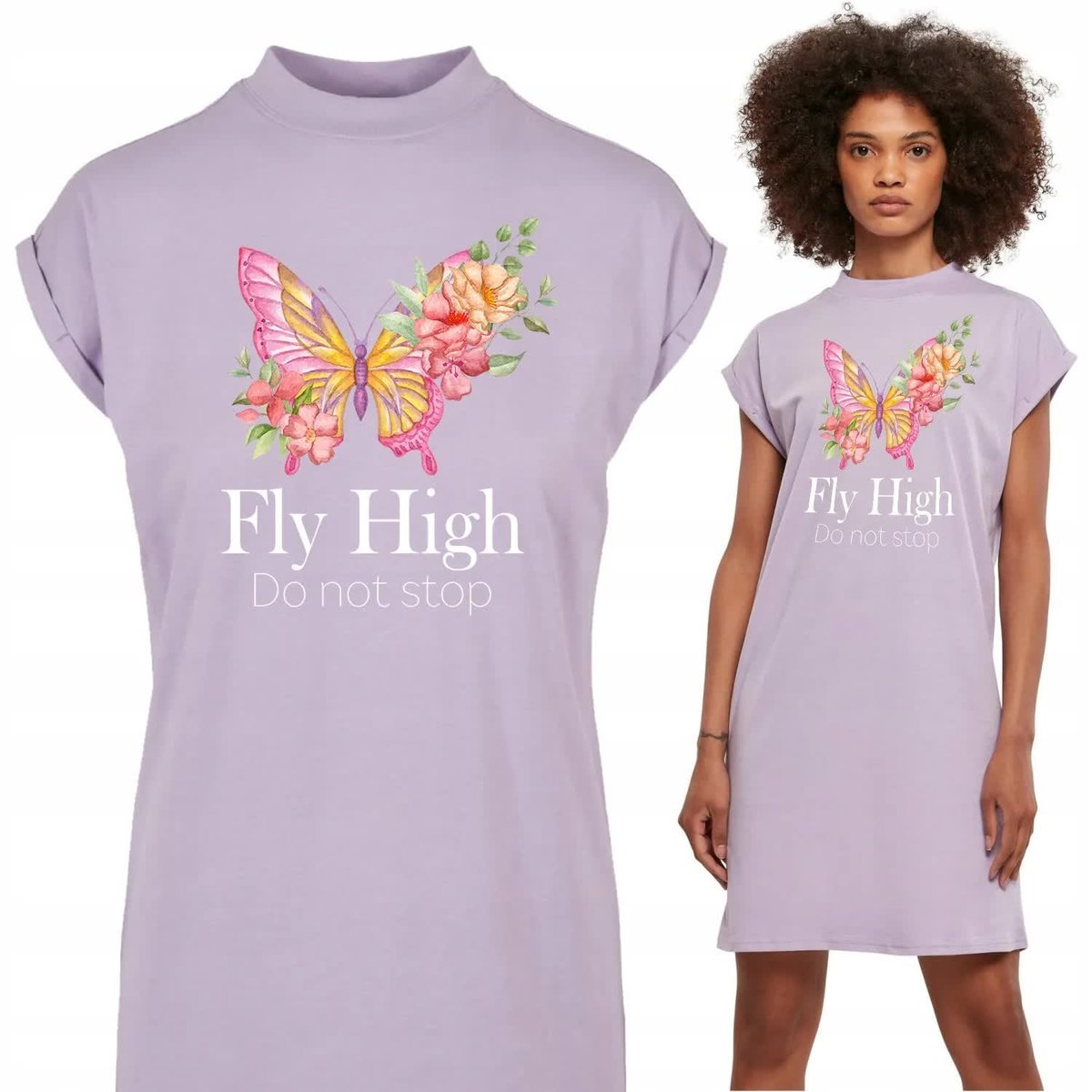 Koszula Nocna Lawendowa FLY HIGH Mix Wzory S