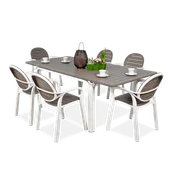 Meble ogrodowe - Zestaw ogrodowy Nardi PALMA/ALLORO - 6/140 Bianco Tortora - miniaturka - grafika 1