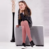 Rajstopy dziecięce - Kolorowe rajstopy dla dziewczynki mikrofibra 100 DEN Pudrowy Róż - miniaturka - grafika 1