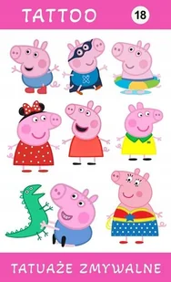Przepiękny Zestaw Tatuaży Zmywalnych Dla Dzieci Świnka Peppa Pig - Zabawki kreatywne - miniaturka - grafika 1