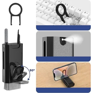 Czyścik wielofunkcyjny do ekranu klawiatury słuchawek Alogy Cleaner Set 8w1 do telefonów laptopów PC Czarny - Części i akcesoria do laptopów - miniaturka - grafika 5