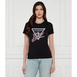 GUESS T-shirt Regular Fit - Koszulki i topy damskie - miniaturka - grafika 1
