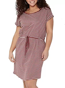 ONLY Carmakoma NOS Damska sukienka Carapril Ss Knee Stripe Noos, Stripes:cloud Dancer Apple Butter, L - Sukienki - miniaturka - grafika 1