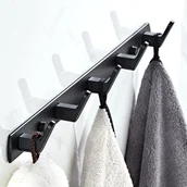 Wieszaki i stojaki - WIESZAK ŁAZIENKOWY Szatnia METAL Ręczniki CZARNY - miniaturka - grafika 1
