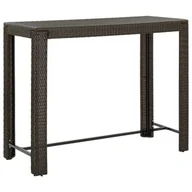Stoły ogrodowe - vidaXL Ogrodowy stolik barowy, brązowy, 140,5x60,5x110,5 cm, rattan PE - miniaturka - grafika 1