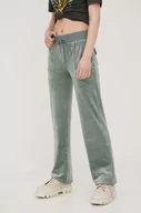 Spodnie damskie - Juicy Couture spodnie dresowe damskie kolor zielony gładkie - miniaturka - grafika 1