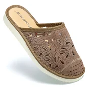 Kapcie damskie - PanSzew Kapcie Damskie ZAMSZOWE Wygodne Pantofle Zakryte ze SKÓRY NATURALNEJ 36-41 - miniaturka - grafika 1