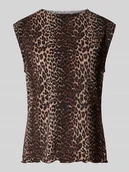 Koszulki i topy damskie - Top o kroju slim fit z efektem krepy model ‘FLORA’ - miniaturka - grafika 1