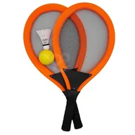 Zabawki i gry sportowe - WOOPIE Duże Rakietki do Tenisa Badminton dla Dzieci Zestaw + Piłka Lotka - miniaturka - grafika 1