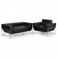 Sofy i kanapy - B2B Partner Sofa SPIDER, 3- miejscowa, czarna XP-161 H24-3 SEAT - miniaturka - grafika 1