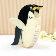 Ozdoby do włosów - TEMU 1 szt. Damska Spinka do Włosów z Uroczym Pingwinem - Elegancka Zaciskowa Spinka w Kolorze Beżowo-Czarnym, Idealna na Updo, , Codzień i Imprezy, - miniaturka - grafika 1