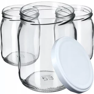 Szklane słoiki Senna 540ml 8 szt. 82mm + wieczka białe - Pojemniki kuchenne - miniaturka - grafika 1