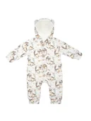 Pajacyki dla niemowląt - Niemowlęcy pajac dresowy z podszewką sarenka kremowy Nicol,r.80 - miniaturka - grafika 1