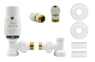 Zawory i kraniki - Zawór termostatyczny ELEGANT kątowy biały All in One Pex 16mm - miniaturka - grafika 1