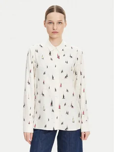 Tommy Hilfiger Koszula WW0WW44036 Écru Relaxed Fit - Koszule damskie - miniaturka - grafika 1