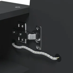 Szafka łazienkowa z lustrem i LED, łukowa, czarna, 42x13x70 cm Lumarko! - Toaletki - miniaturka - grafika 11