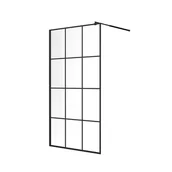 Ścianki i drzwi prysznicowe - Ścianka prysznicowa SEVANTE KATLA 140x195 Walk-In czarna 1 szt. - miniaturka - grafika 1