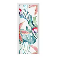 Naklejki na ścianę - Naklejka na drzwi HOMEPRINT Papuga wśród rośliny 75x205 cm - miniaturka - grafika 1
