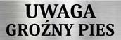 Tablice i flipcharty - Ostrzegawcza Tabliczka na bramę Uwaga Groźny Pies 15x10 Nierdzewna - miniaturka - grafika 1