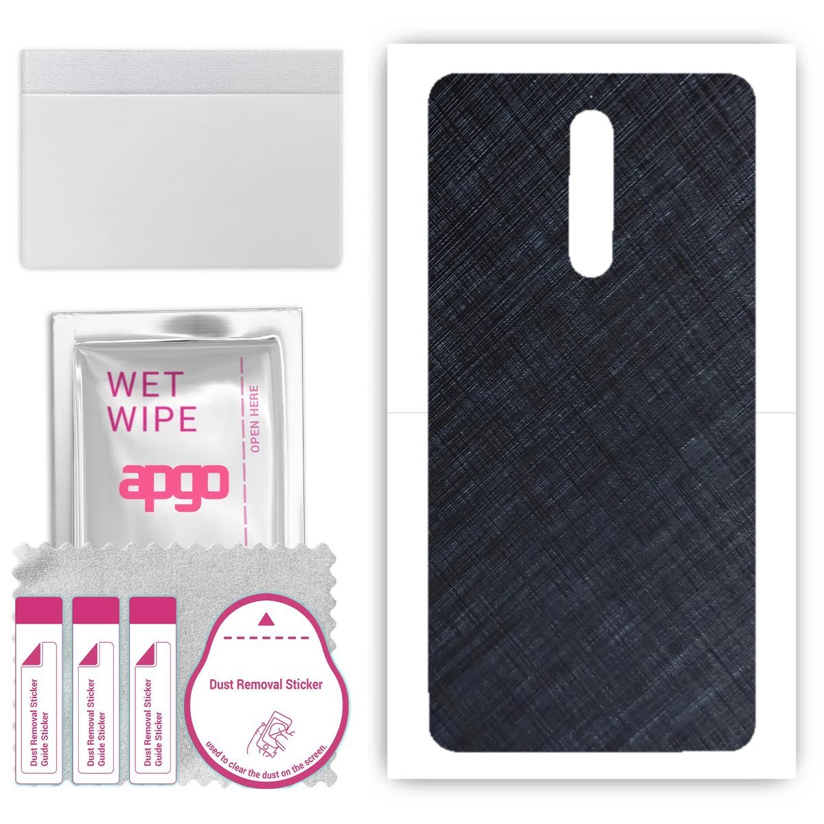 Folia naklejka skórka strukturalna na TYŁ do Nokia 8 - Tytan Niebieski - apgo SKINS