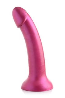 Sztuczne penisy - Strap U G-Tastic 17,8cm Metallic Silicone Dildo Pink - grafika 1