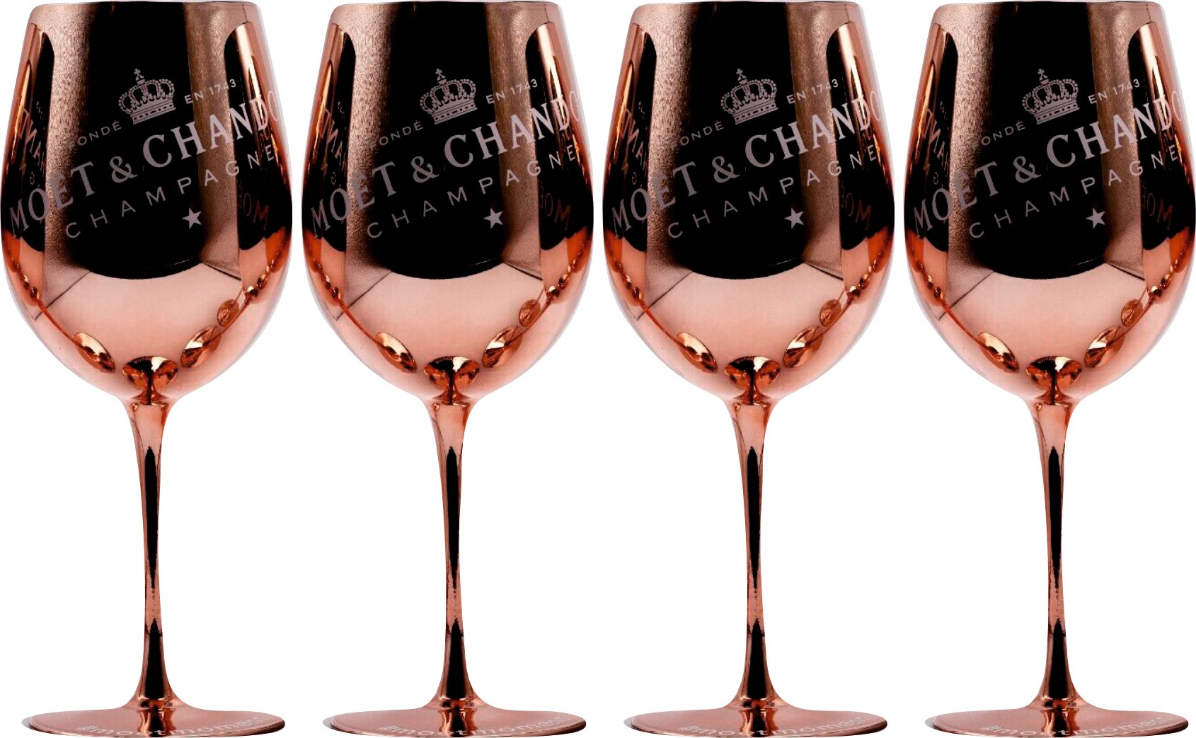 Brązowe kieliszki do szampana Moet & Chandon