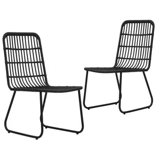 vidaXL Krzesła ogrodowe, 2 szt., polirattan, czarne - Fotele i krzesła ogrodowe - miniaturka - grafika 1