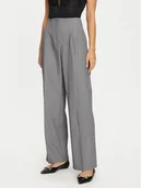 Spodnie damskie - Vero Moda Spodnie materiałowe Vika 10323447 Szary Straight Fit - miniaturka - grafika 1