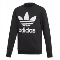 Bluzy dla dziewczynek - Bluza Dziecięca adidas ED7797 Trefoil Crew Czarna 164 - miniaturka - grafika 1