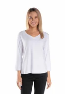 Bluzki damskie - Koszulka damska z rękawem 3/4 biała/Golden queen - miniaturka - grafika 1