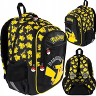 Plecaki szkolne i tornistry - Plecak Szkolny Pokemon Pikachu 3 komory tornister Czarny St. Majewski - miniaturka - grafika 1