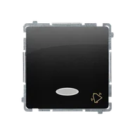 Wyłączniki światła i elektryczne - Kontakt Simon Przycisk zwierny Dzwonek BASIC z podświetleniem LED - czarny mat - miniaturka - grafika 1