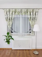 Firany - FIRANKA GOTOWA Z ZASŁONAMI I HAFTEM ZIELONE MONSTERY FIRANKI DO KUCHNI WOAL - miniaturka - grafika 1