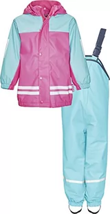 Playshoes Unisex dziecięcy kombinezon przeciwdeszczowy z podszewką polarową 408680, 15 - turkusowy, 116 - Spodnie i spodenki dla chłopców - miniaturka - grafika 1