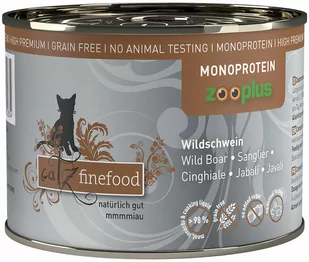 catz finefood monoproteinowa zooplus 6 x 200 g - Dzik - Mokra karma dla kotów - miniaturka - grafika 1